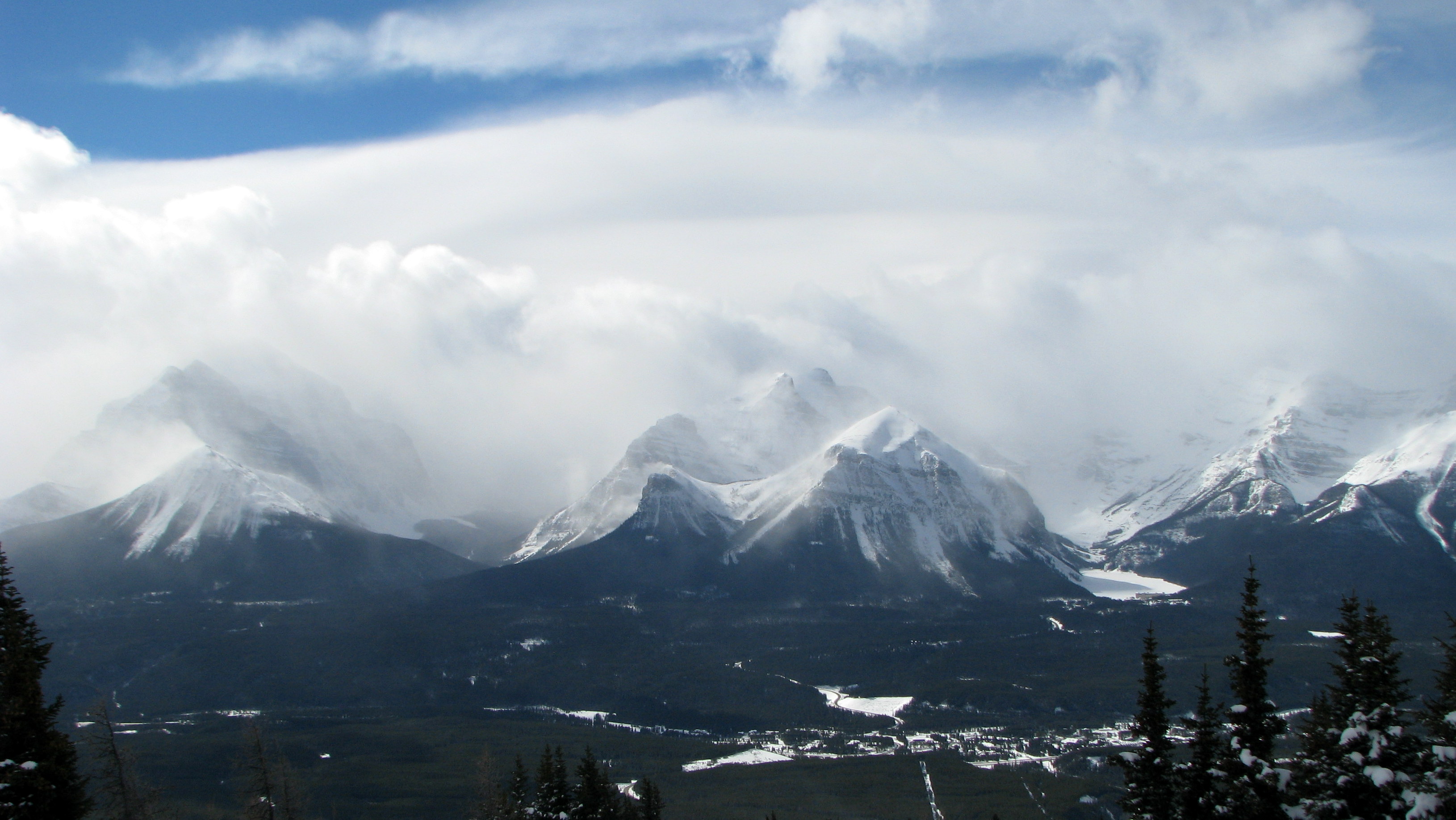 Flurries Over Lake Louise Alberta